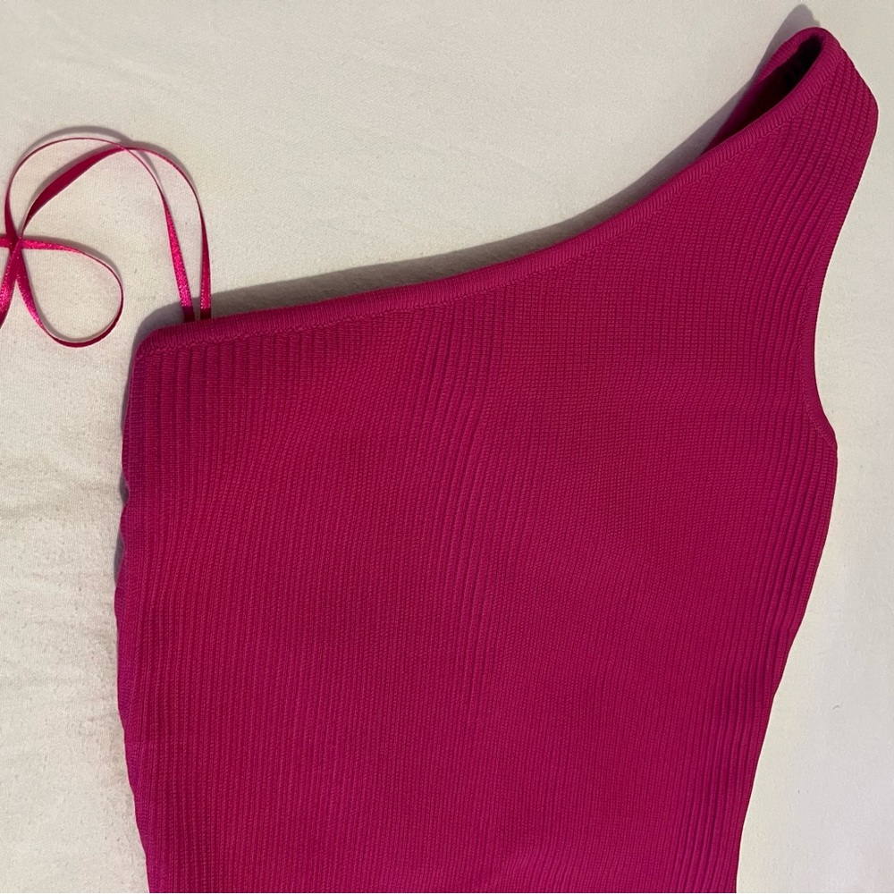 Sincerely Jules Fuchsia Ribbed Mini Dress